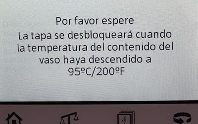 TM5- La tapa se desbloqueará cuando la temperatura del contenido del vaso haya descendido a 95ºC